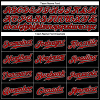 Custom Baseball Jersey - Black Red Pinstripe Red-White Authentic