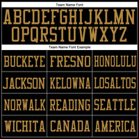 Custom Football Jersey - Black Black-Old Gold Mesh Authentic