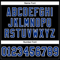 Custom Football Jersey - Black Royal-White Mesh Authentic