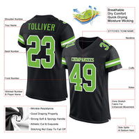 Custom Football Jersey - Black Neon Green-White Mesh Authentic