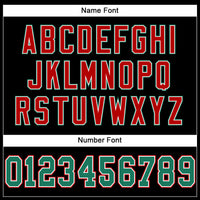 Custom Football Jersey - Black Kelly Green-Red Mesh Authentic
