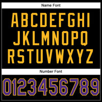 Custom Football Jersey - Black Purple-Gold Mesh Authentic