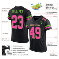 Custom Football Jersey - Black Pink-Neon Green Mesh Authentic