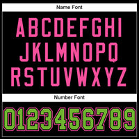 Custom Football Jersey - Black Neon Green-Pink Mesh Authentic