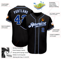 Custom Baseball Jersey - Black Royal-White Authentic