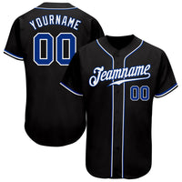 Custom Baseball Jersey - Black Royal-White Authentic
