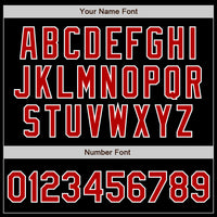 Custom Baseball Jersey - Black Red-White Authentic