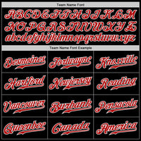 Custom Baseball Jersey - Black Red Pinstripe Red-White Authentic