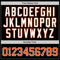Custom Baseball Jersey - Black Orange Pinstripe Orange-White Authentic