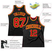 Custom Basketball Jersey - Black Red-Gold Authentic Throwback