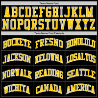 Custom Basketball Jersey - Black Gold-White Authentic Throwback