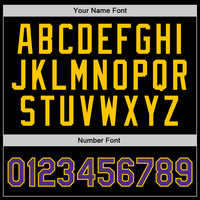 Custom Basketball Jersey - Black Purple-Gold Authentic Throwback