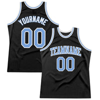 Custom Basketball Jersey - Black Light Blue-White Authentic Throwback