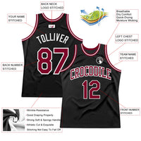Custom Basketball Jersey - Black Maroon-White Authentic Throwback