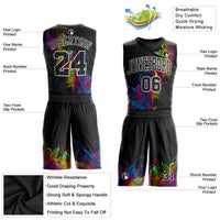 Custom Basketball Jersey - Black Black-White Round Neck Sublimation Uniform