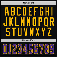Custom Hockey Jersey - Black Purple-Gold