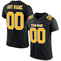 Custom Football Jersey - Black Gold-White Mesh Authentic
