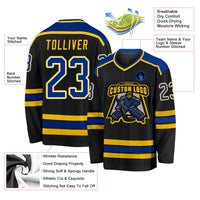 Custom Hockey Jersey - Black Royal-Gold
