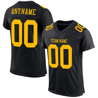 Custom Football Jersey - Black Gold Mesh Authentic