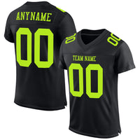 Custom Football Jersey - Black Neon Green Mesh Authentic