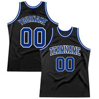 Custom Basketball Jersey - Black Royal-White Authentic Throwback