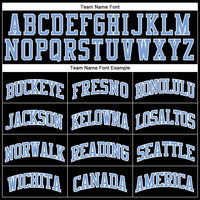 Custom Basketball Jersey - Black Light Blue Pinstripe Light Blue-White Authentic