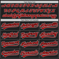 Custom Baseball Jersey - Black Red Pinstripe Red-White Authentic