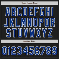 Custom Baseball Jersey - Black Royal Pinstripe Royal-White Authentic