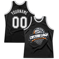 Custom Basketball Jersey - Black White-Gray Authentic Throwback