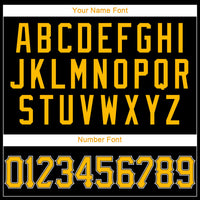 Custom Basketball Jersey - Black Gold-White Authentic Throwback