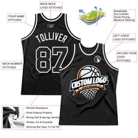 Custom Basketball Jersey - Black White Authentic Throwback