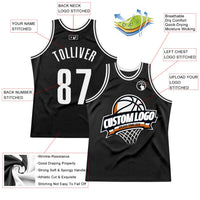Custom Basketball Jersey - Black White Authentic Throwback