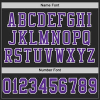 Custom Football Jersey - Black Purple-White Mesh Authentic