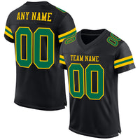 Custom Football Jersey - Black Kelly Green-Yellow Mesh Authentic