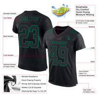 Custom Football Jersey - Black Kelly Green Mesh Authentic
