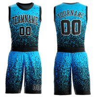 Custom Basketball Jersey - Blue Black-White Round Neck Sublimation Uniform