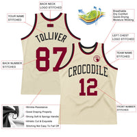 Custom Basketball Jersey - Cream Maroon-Black Authentic Throwback