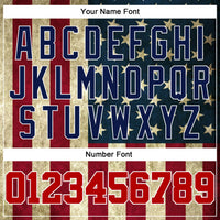 Custom Baseball Jersey - Cream Red-Navy 3D American Flag Authentic