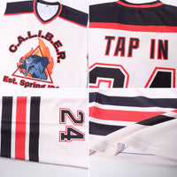 Custom Hockey Jersey - Cream Black-Red