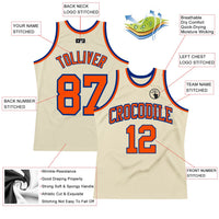 Custom Basketball Jersey - Cream Orange-Royal Authentic Throwback