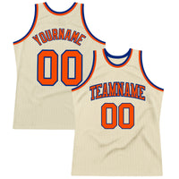 Custom Basketball Jersey - Cream Orange-Royal Authentic Throwback