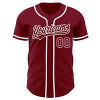 Custom Baseball Jersey - Crimson Crimson-White Authentic
