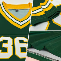 Custom Football Jersey - Green White-Gold Authentic