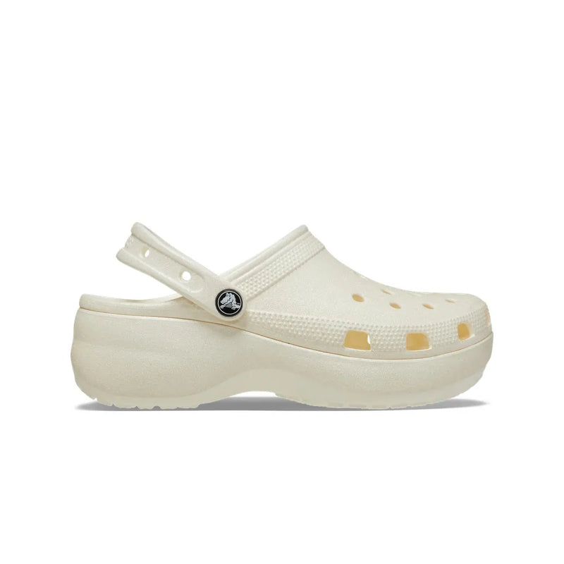 Classic Platform Glitter Clogs - Chalk