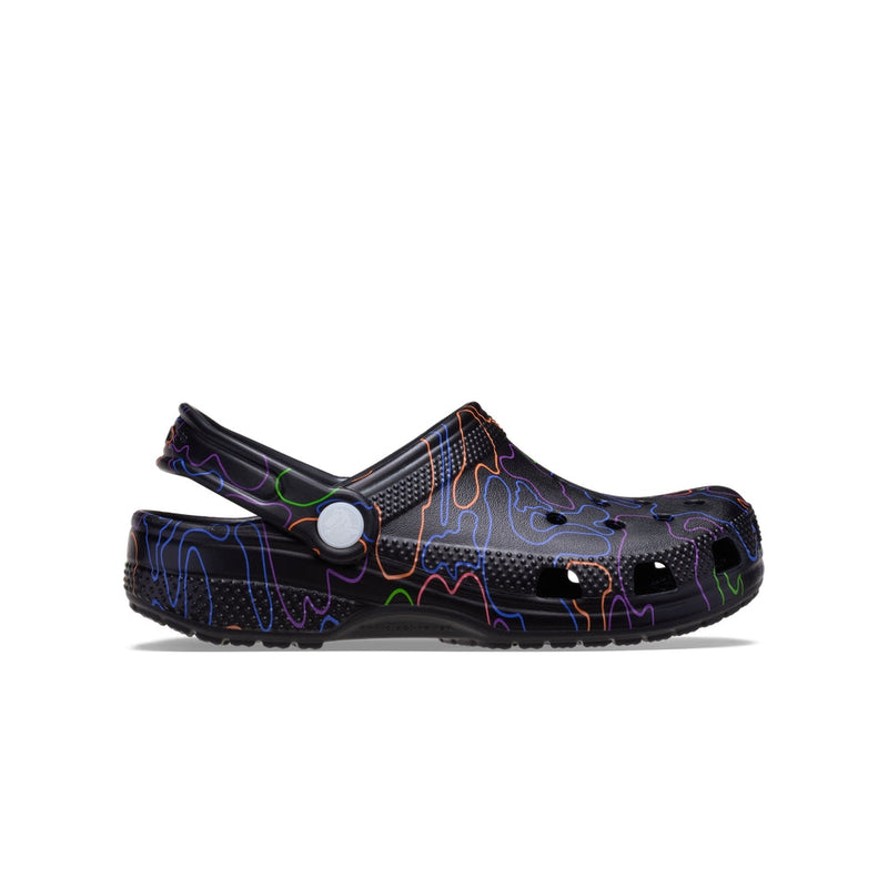 Kids' Classic Hi Vis Camo Clogs - Black / Multi