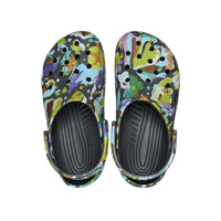 Classic Painted Floral Clogs - Black Sand