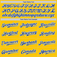 Custom Baseball Jersey - Yellow Royal Pinstripe Royal-White Authentic