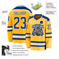 Custom Hockey Jersey - Gold Royal-White