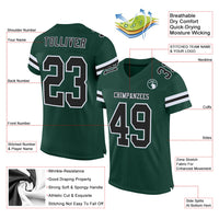 Custom Football Jersey - Green Black-White Mesh Authentic
