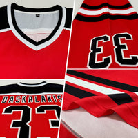 Custom Hockey Jersey - Red Black-White
